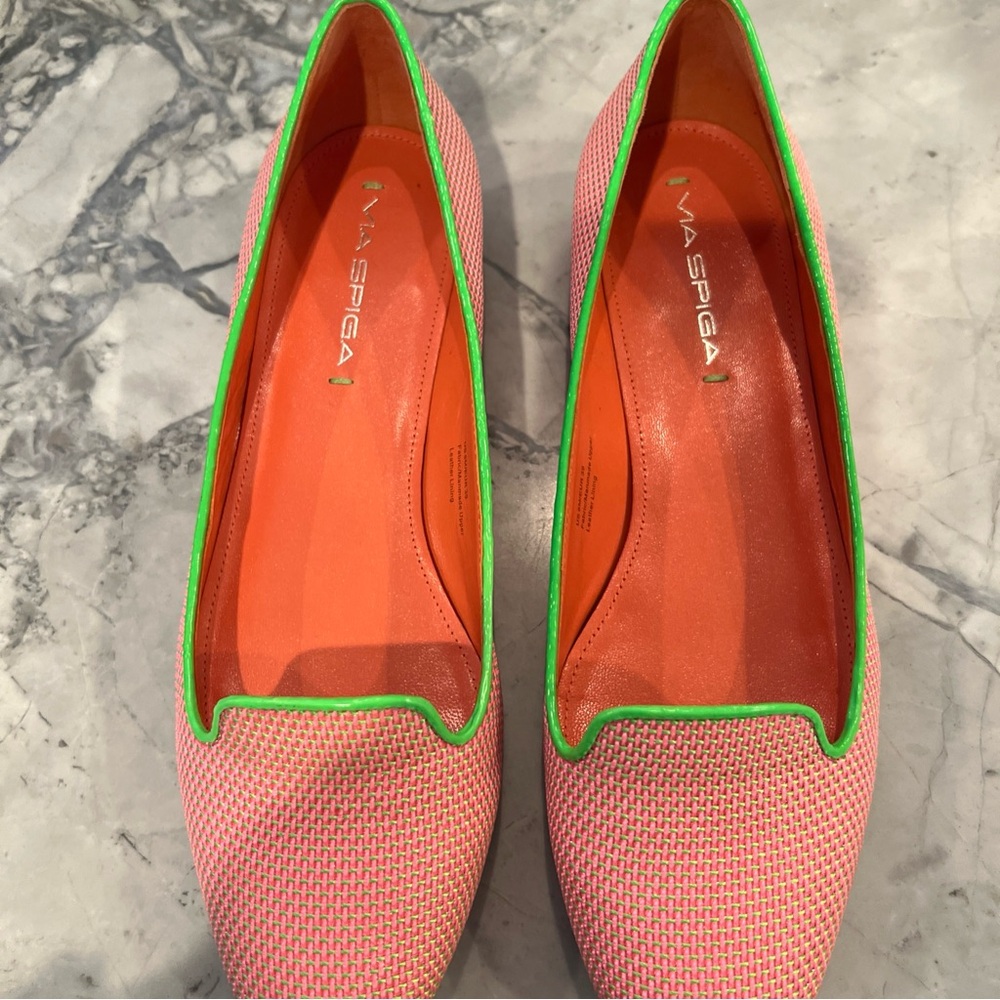 Via Spiga Pink and Green Flats